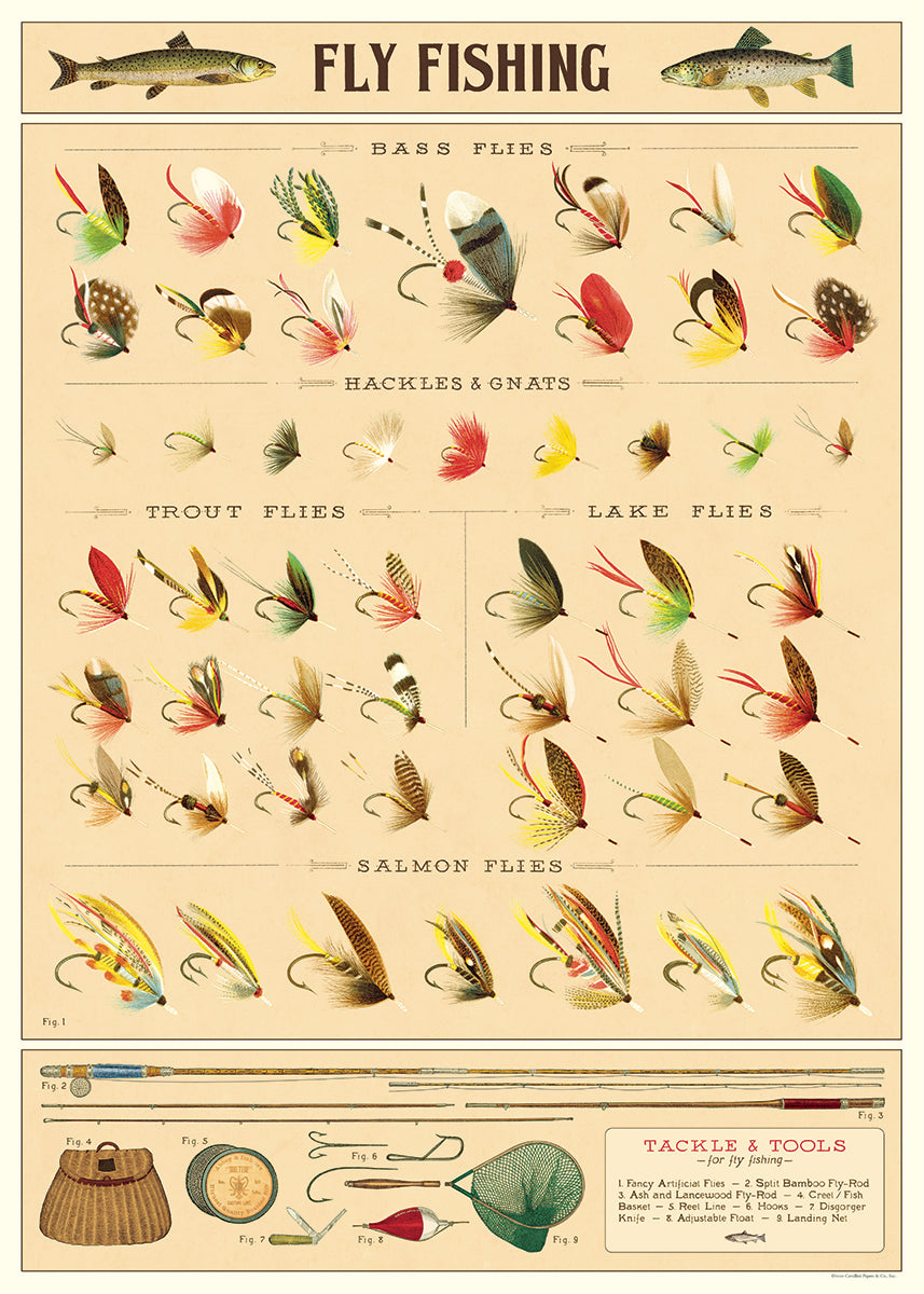 Cavallini & Co. Wrapping Sheet - Fly Fishing