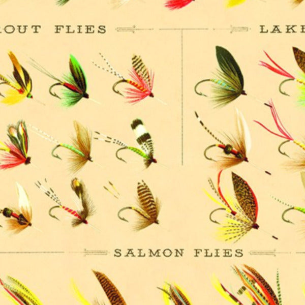 Cavallini & Co. Wrapping Sheet - Fly Fishing